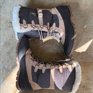 Kamik Black and Tan Winter Boots with Faux Fur